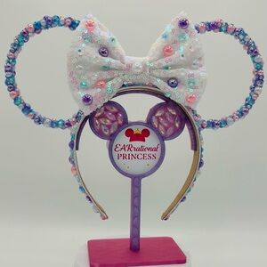 EARrational Princess Beaded pink purple and blue Mickey ears Sequin Bow 💜💕🩵
